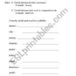 English Worksheets Syllabication Practice As Well As Syllabication Worksheets Pdf