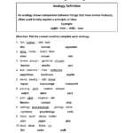 Englishlinx  Analogy Worksheets In Analogies Worksheet With Answer Key
