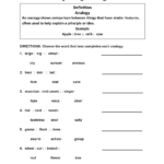 Englishlinx  Analogy Worksheets Inside Analogies Worksheet With Answer Key