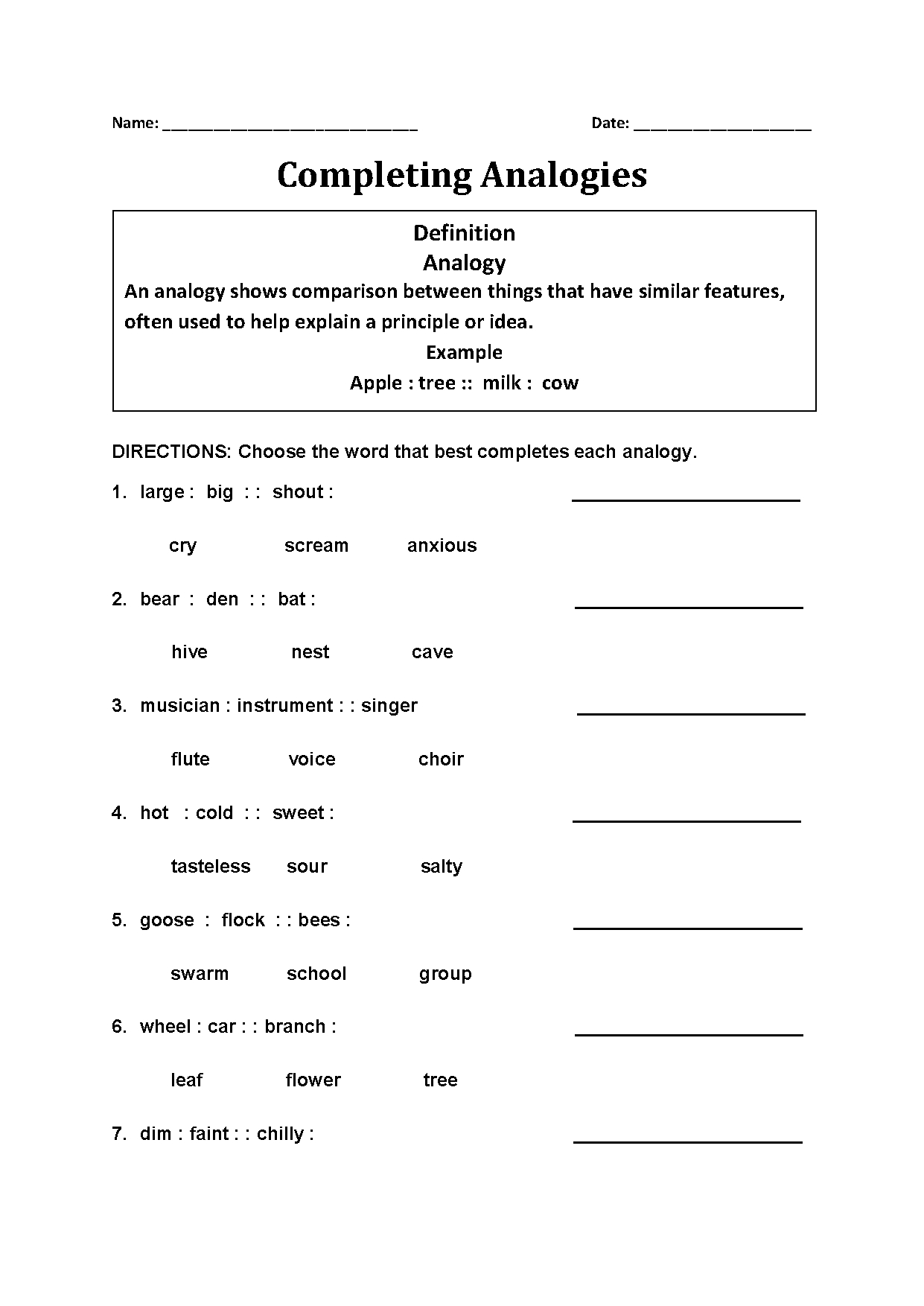 Englishlinx  Analogy Worksheets Regarding Analogy Worksheets For Middle School