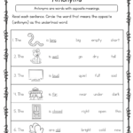 Englishlinx  Antonyms Worksheets Regarding Opposites Preschool Worksheets