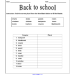 Englishlinx  Back To School Worksheets And First Day Of School Worksheets 4Th Grade