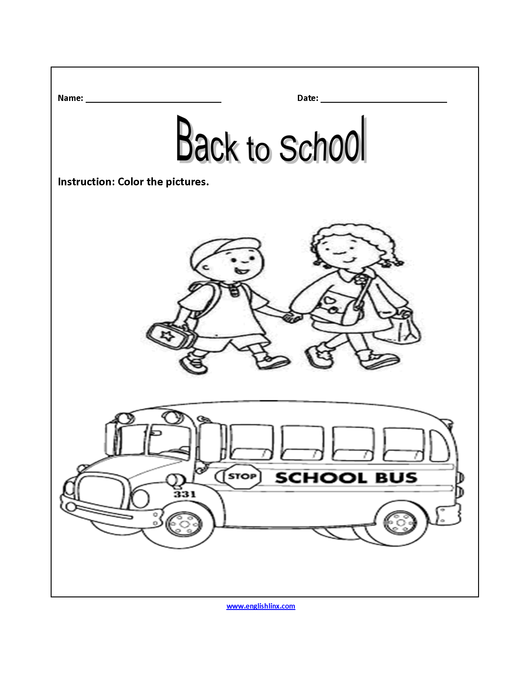 Englishlinx  Back To School Worksheets As Well As First Day Of School Worksheets 4Th Grade