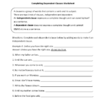 Englishlinx  Clauses Worksheets With Regard To Independent And Dependent Clauses Worksheet