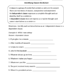 Englishlinx  Clauses Worksheets Within Grade 9 English Worksheets Free