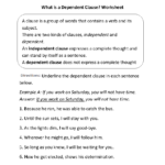 Englishlinx  Clauses Worksheets Within Independent And Dependent Clauses Worksheet