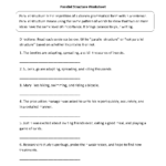 Englishlinx  Parallel Structure Worksheets Also Grammar Practice Parallel Structure Worksheet Answers