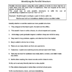 Englishlinx  Parallel Structure Worksheets For Parallel Structure Practice Worksheet