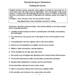 Englishlinx  Parallel Structure Worksheets Throughout Grammar Practice Parallel Structure Worksheet Answers