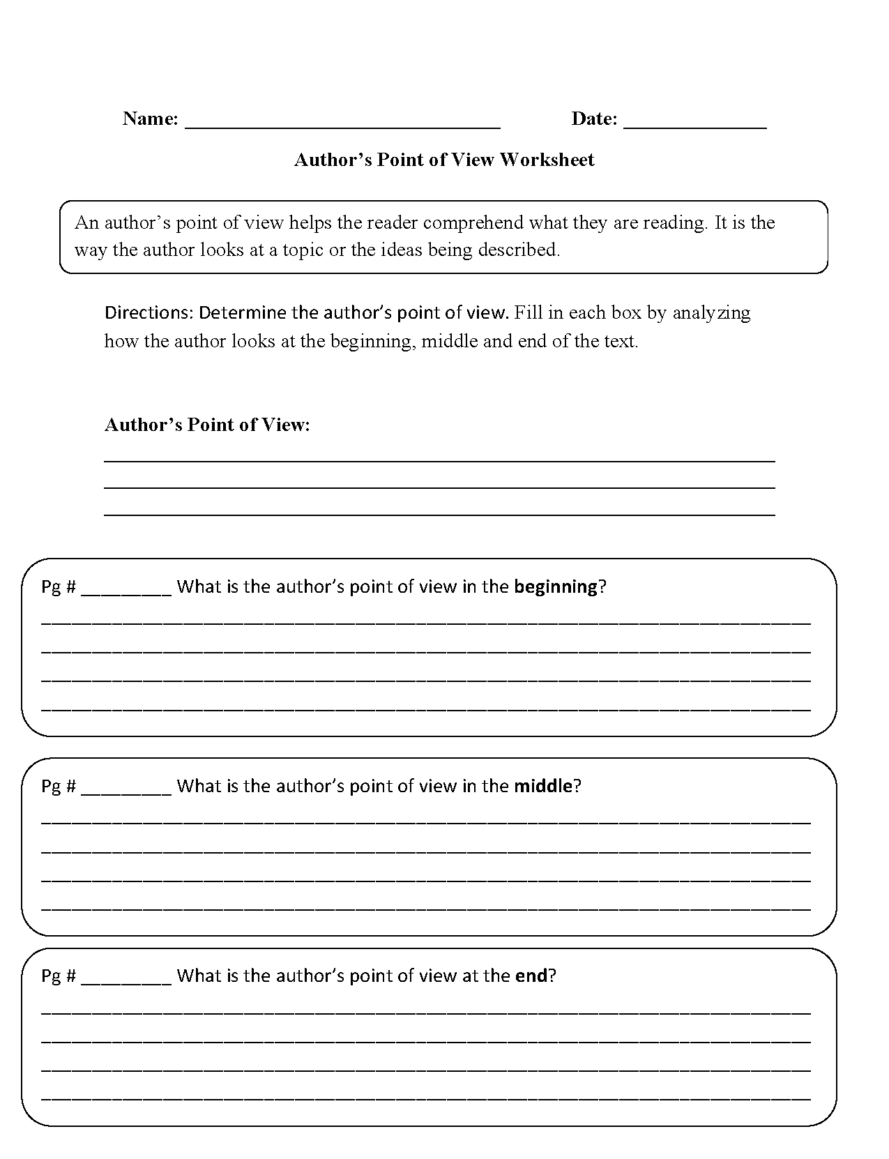 Englishlinx  Point Of View Worksheets Or Point Of View Worksheets For Middle School