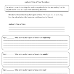 Englishlinx  Point Of View Worksheets Pertaining To Analyzing Literature Worksheet