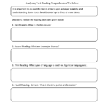 Englishlinx  Reading Comprehension Worksheets As Well As Analyzing Literature Worksheet