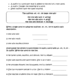 Englishlinx  Suffixes Worksheets For Suffixes Worksheets Pdf