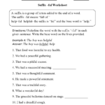 Englishlinx  Suffixes Worksheets Throughout Prefix And Suffix Worksheets 5Th Grade