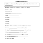 Englishlinx  Syllables Worksheets Along With Syllables Worksheets First Grade