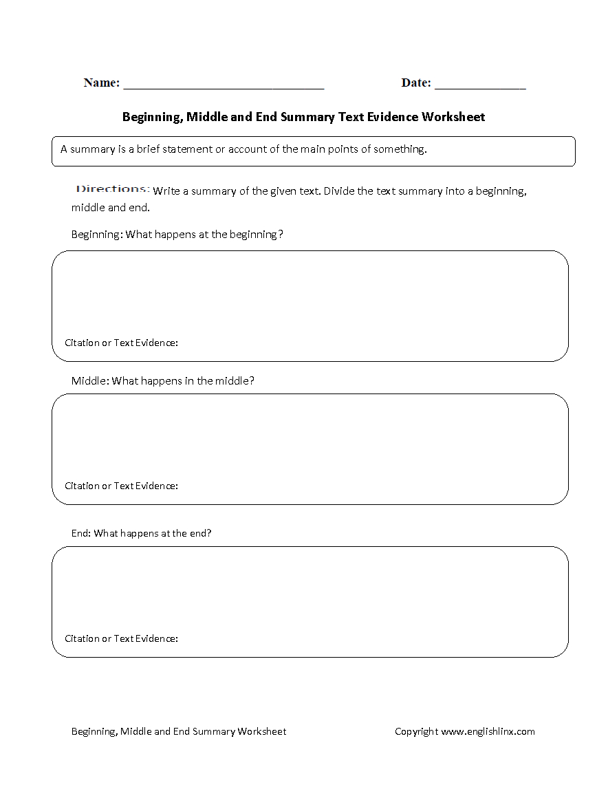 Englishlinx  Text Evidence Worksheets With Citing Evidence Worksheet