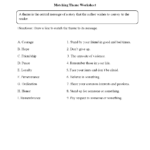 Englishlinx  Theme Worksheets For Finding The Theme Of A Story Worksheets