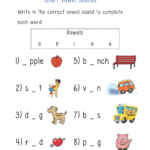 Englishlinx  Vowels Worksheets Throughout Phonics Worksheets Grade 1
