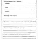 Environmental Science Worksheets For High School  Briefencounters Intended For Science Worksheets For Middle School Students