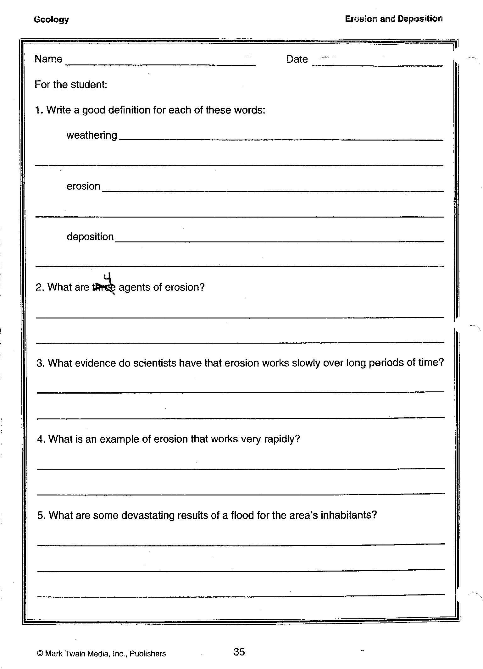 Environmental Science Worksheets For High School  Briefencounters Or High School Science Worksheets
