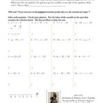 Eq03 Solving One Step Equations Using Addition And Subtraction Inside Solving Multiplication And Division Equations Worksheets