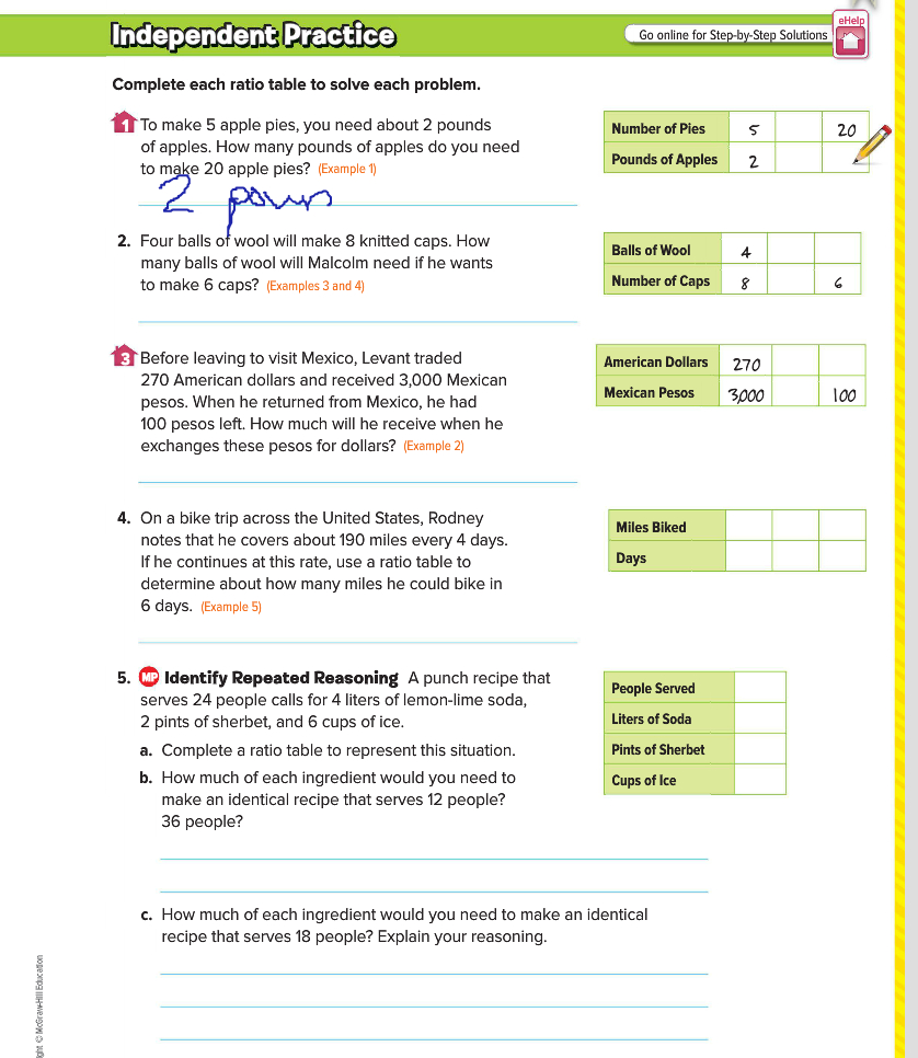 Equivalent Ratio Word Problems Practice  Khan Academy Throughout Ratio Tables Worksheets With Answers