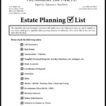 Estate Planning Checklist And Asset Inventory Worksheet  The Along With Trust Planning Worksheet