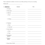 Estate Planning Worksheet – Married Within Estate Planning Worksheet