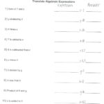 Evaluate Expressions Worksheet Math Evaluating Expressions With Regard To Evaluating Variable Expressions Worksheet