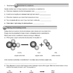 Exothermic And Endothermic Chemical Reactions For Endothermic And Exothermic Reaction Worksheet Answers