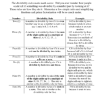 Extra Practice Divisibility Rules Worksheet Together With Divisibility Rules Worksheet