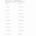 Factoring Quadratics Worksheet  Briefencounters Within Factoring Trinomials Worksheet With Answer Key