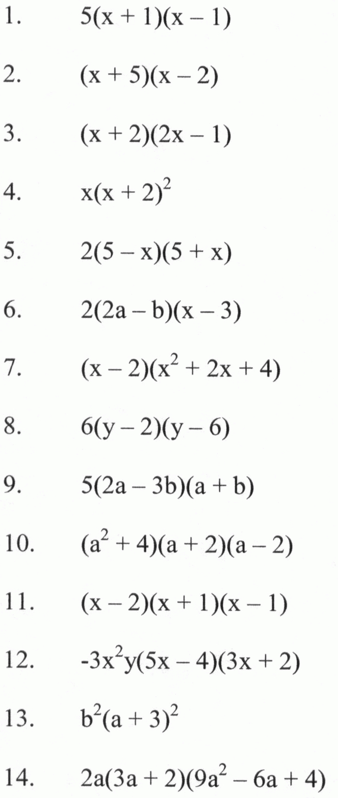 Factoringpolynomials Pertaining To Factoring X2 Bx C Worksheet Answers
