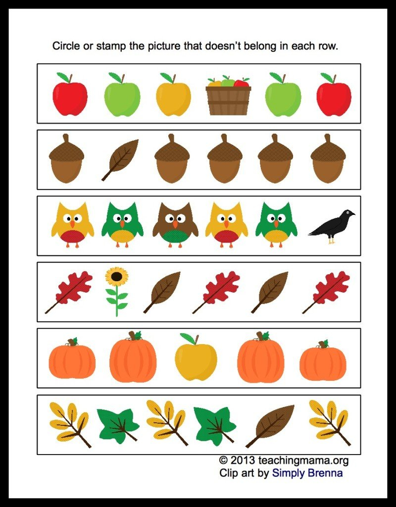 Fall Math Packet For Preschoolers Intended For Fall Worksheets For Preschool