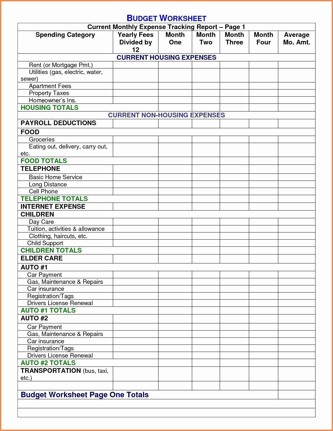 Family Budget Preadsheet Excel Template Glendale Community Document For Family Budget Worksheet