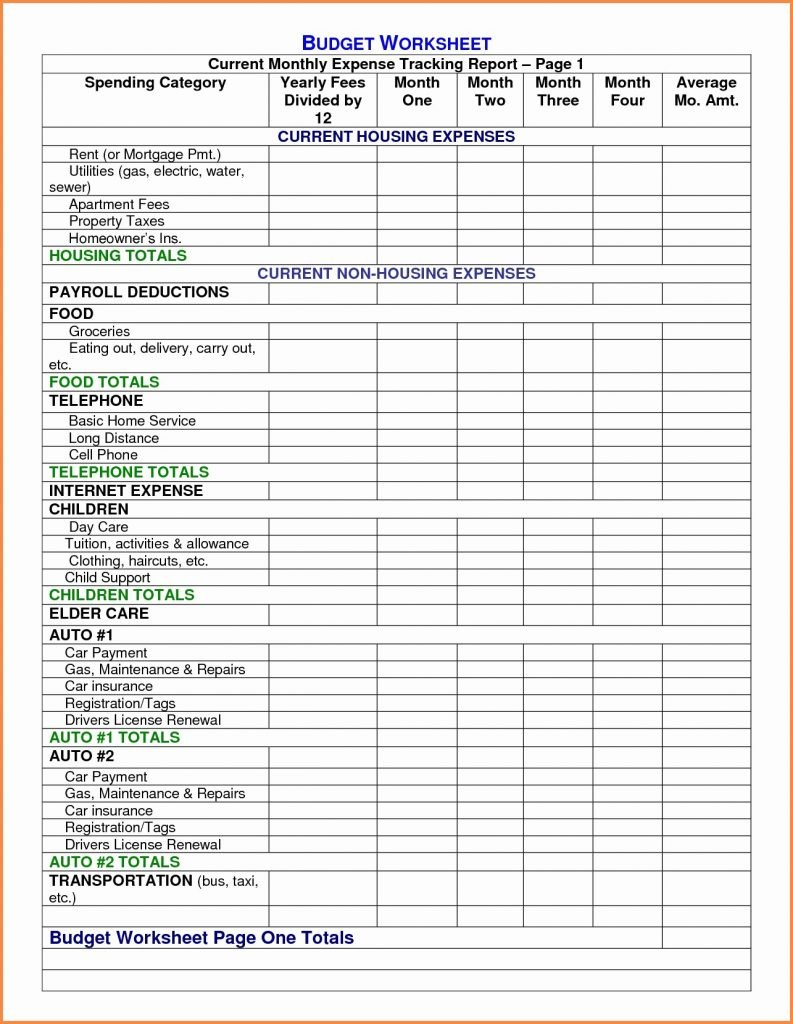 Family Budget Template Personal Expense Spreadsheet Financial Throughout Personal Financial Planning Worksheets