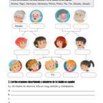 Family Members In Spanish Pdf Worksheet  Spanishlearninglab Regarding Spanish Family Tree Worksheet
