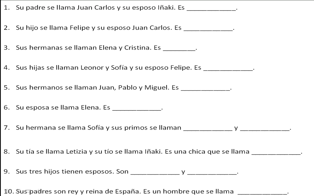 Family  Year 7 Spanish Together With Spanish Family Worksheets