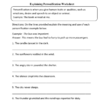 Figurative Language Worksheets  Personification Worksheets With Regard To Language Worksheets For 5Th Grade