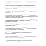 Fill In The Blanks With The Correct Answer 1 The Protestant Together With The Counter Reformation Worksheet Answers