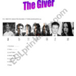 Film Worksheet The Giver  Esl Worksheetmiriam21 As Well As The Giver Movie Worksheet Pdf