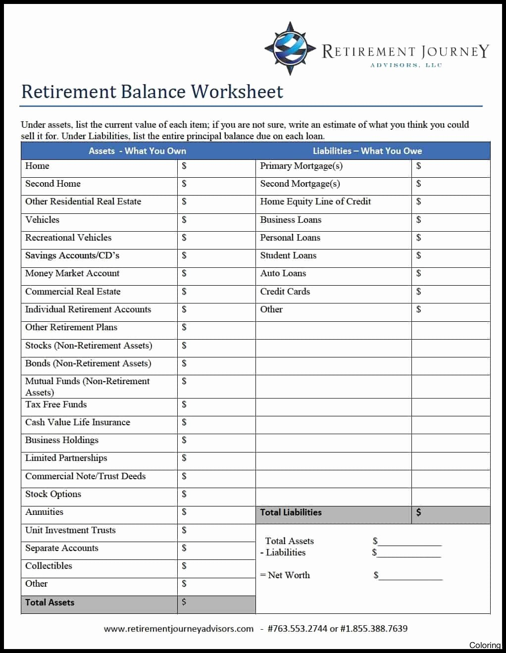 Financial Planning Worksheets Report Templates Personal Excel Along With Retirement Planning Worksheet