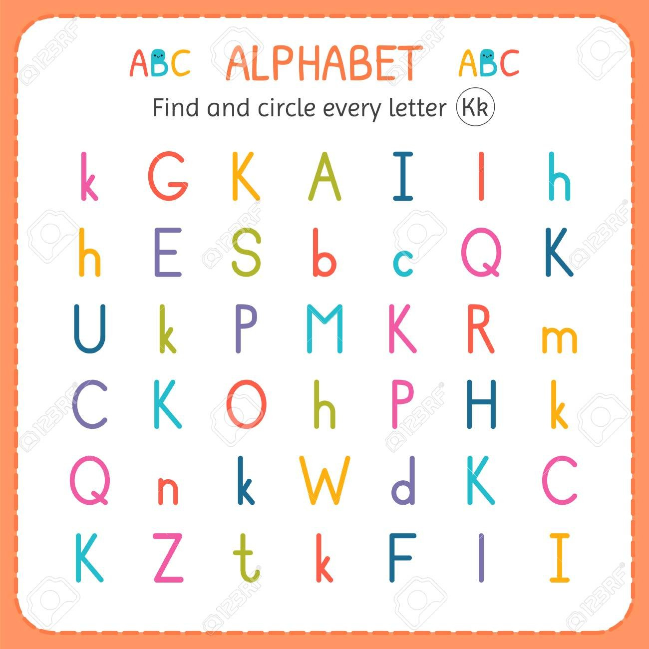 Find And Circle Every Letter K Worksheet For Kindergarten And And Letter K Worksheets For Kindergarten