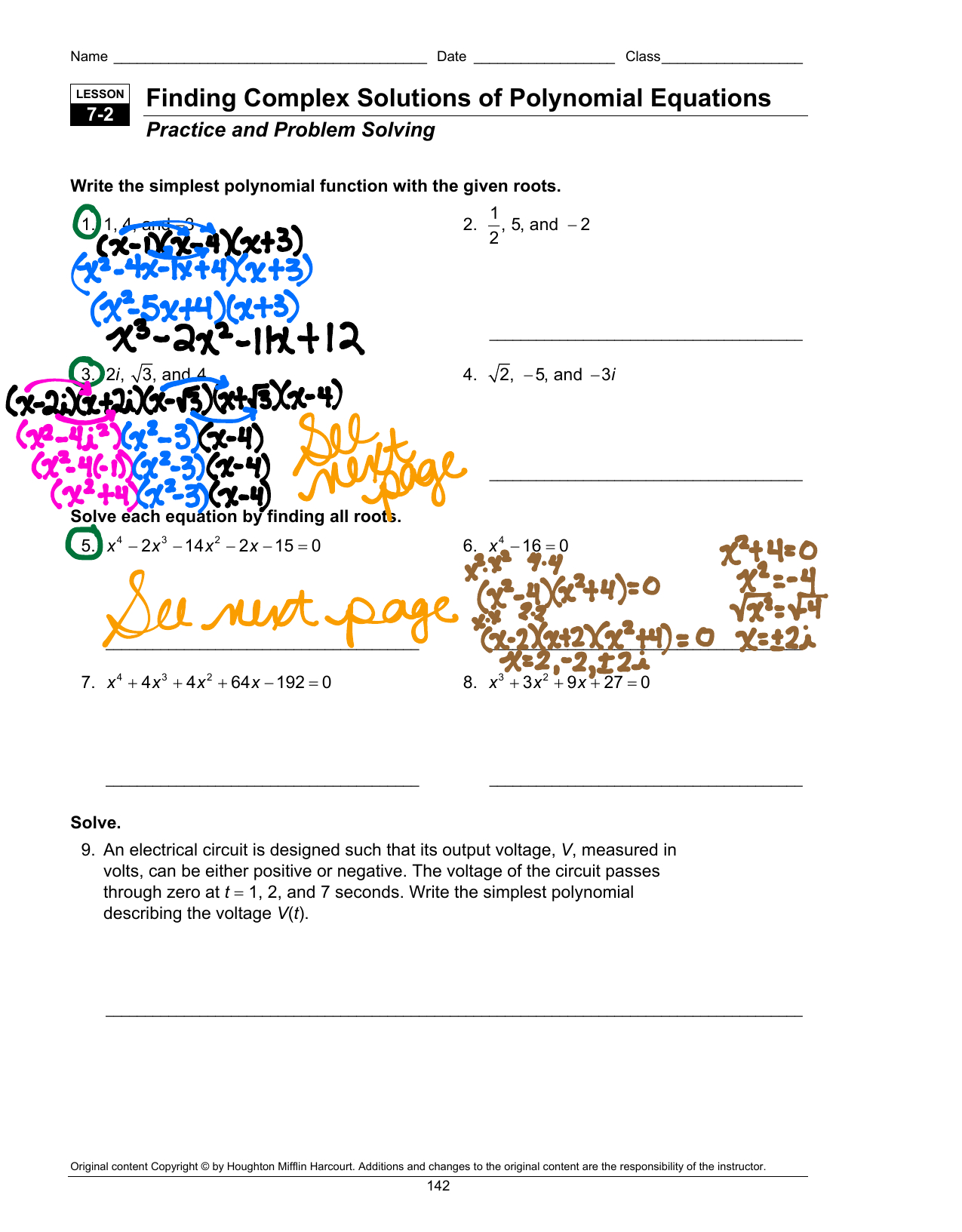 Finding Complex Solutions Of Polynomial Equations For Finding Complex Solutions Of Quadratic Equations Worksheet
