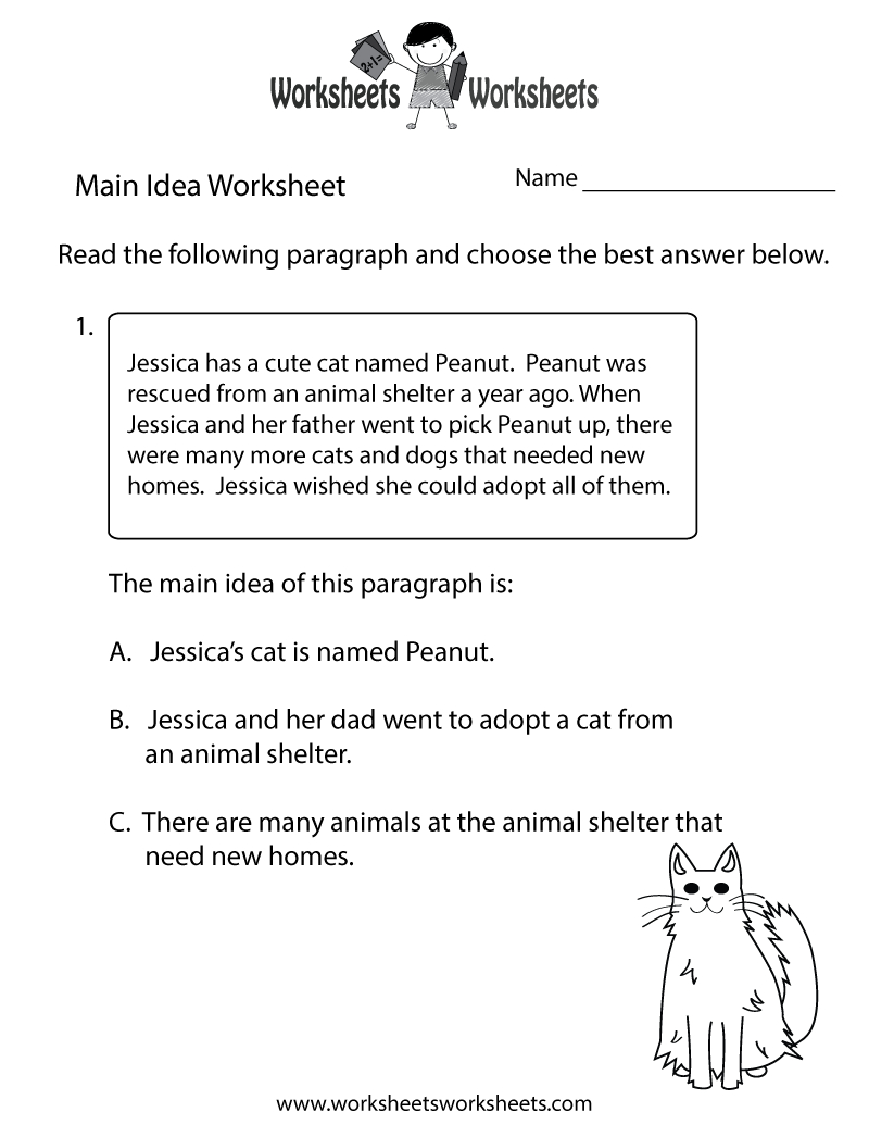 Finding The Main Idea Worksheet  Free Printable Educational Worksheet For Main Idea Worksheets Pdf