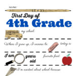 First Day Of School Sign Free Printable 4Th Grade  Any Tots Also First Day Of School Worksheets 4Th Grade