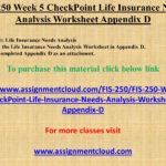Fis 250 Week 5 Checkpoint Life Insurance Needs Analysis Worksheet For Insurance Needs Analysis Worksheet