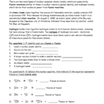 Fission Vs Fusion Worksheet Intended For Fission And Fusion Worksheet