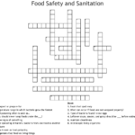 Food Safety And Sanitation Crossword  Wordmint Together With Food Safety And Sanitation Worksheet Answers