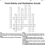 Food Safety And Sanitation Crossword  Wordmint With Regard To Food Safety And Sanitation Worksheet Answers